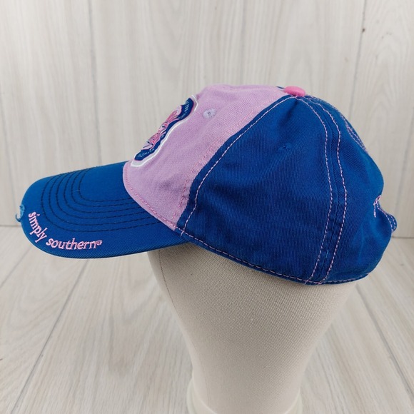Simply‎ Southern Hat Cap Blue Pink Womens Adjustable Strap Size Distressed - Picture 4 of 7